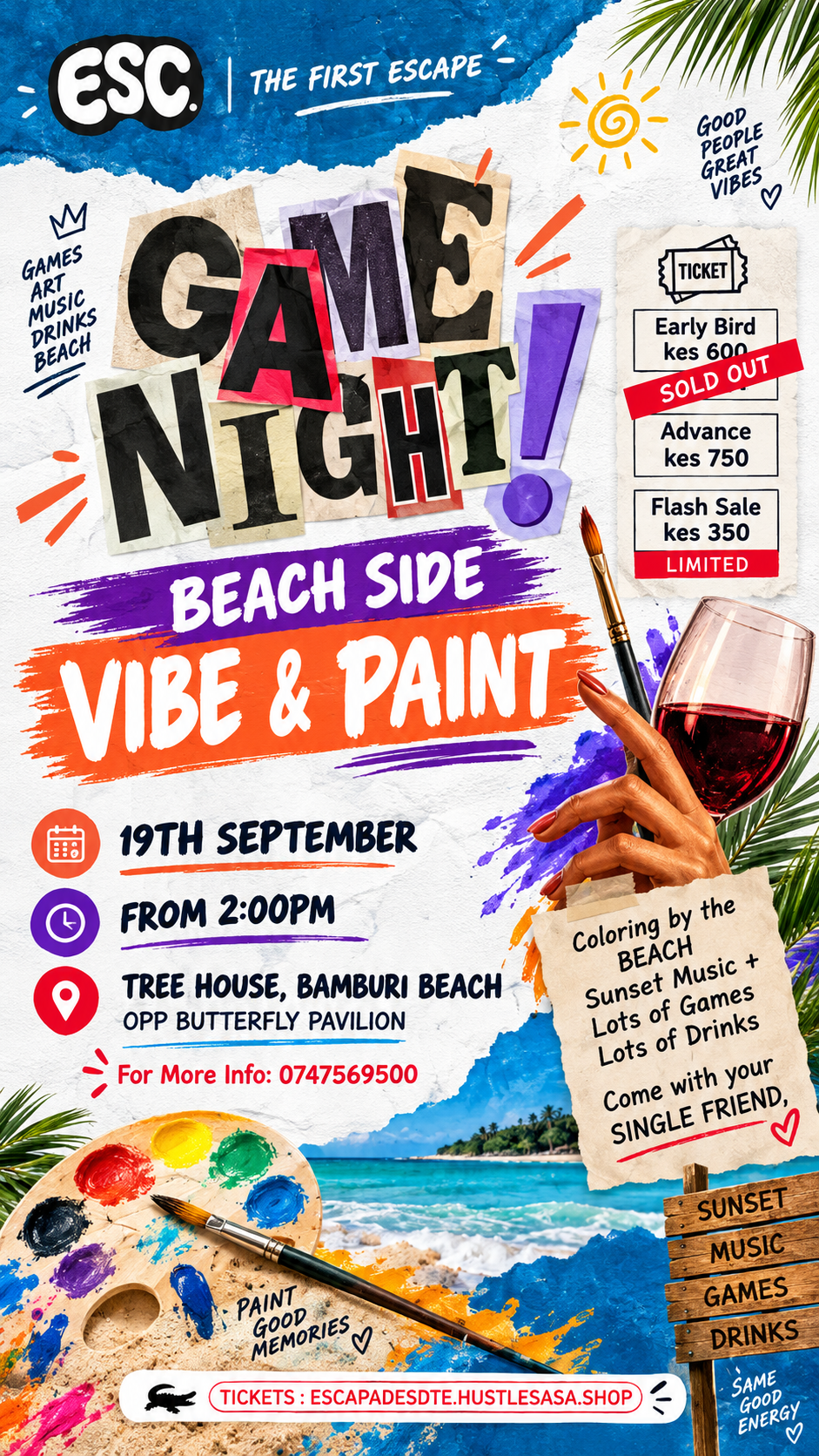 Game Night, beach side vibe and paint